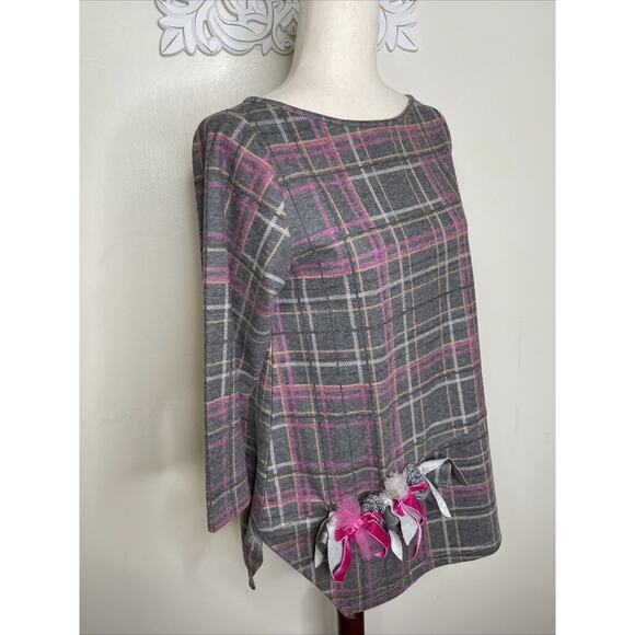 MAMATAYOE size M Flannel Tunic 3/4 Sleeves Designed in Spain Made in Portugal - Picture 5 of 15